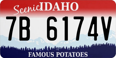 ID license plate 7B6174V