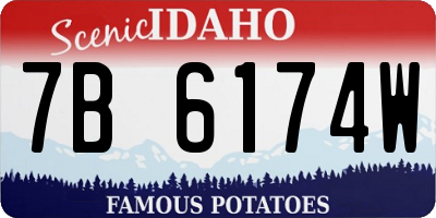 ID license plate 7B6174W