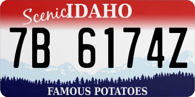 ID license plate 7B6174Z