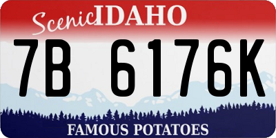 ID license plate 7B6176K