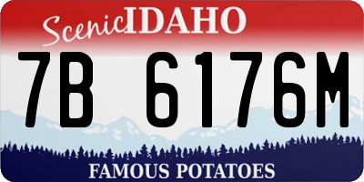 ID license plate 7B6176M
