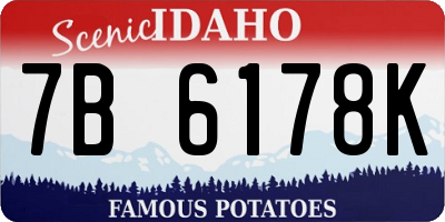 ID license plate 7B6178K