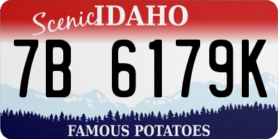 ID license plate 7B6179K