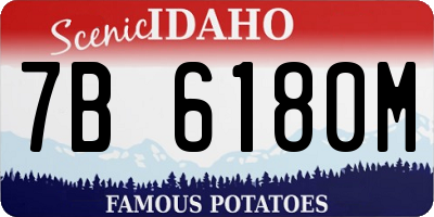 ID license plate 7B6180M