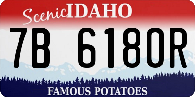 ID license plate 7B6180R
