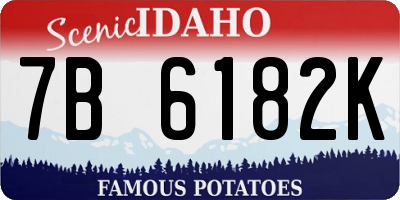 ID license plate 7B6182K