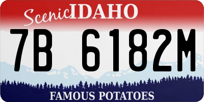 ID license plate 7B6182M