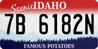 ID license plate 7B6182N