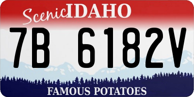 ID license plate 7B6182V
