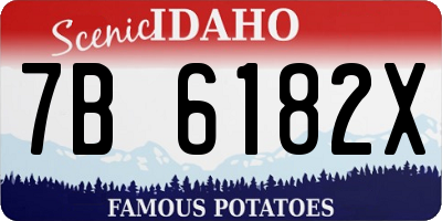 ID license plate 7B6182X