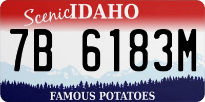 ID license plate 7B6183M