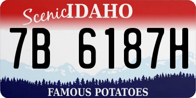 ID license plate 7B6187H