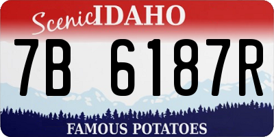 ID license plate 7B6187R