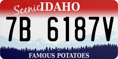 ID license plate 7B6187V