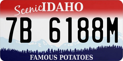 ID license plate 7B6188M