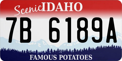 ID license plate 7B6189A