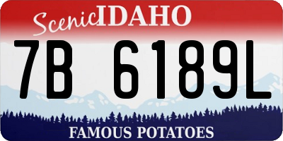 ID license plate 7B6189L