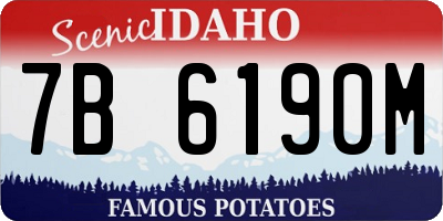 ID license plate 7B6190M