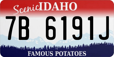 ID license plate 7B6191J