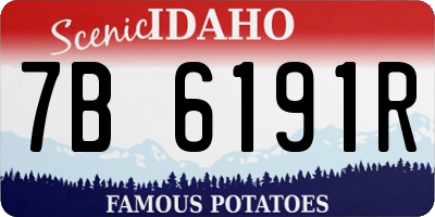 ID license plate 7B6191R