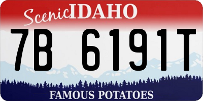 ID license plate 7B6191T