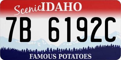 ID license plate 7B6192C
