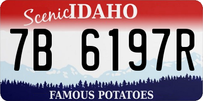 ID license plate 7B6197R