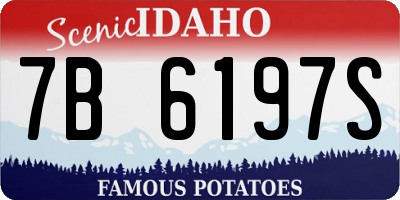 ID license plate 7B6197S