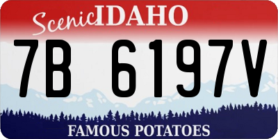 ID license plate 7B6197V
