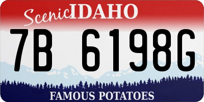 ID license plate 7B6198G