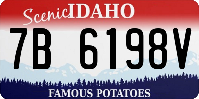 ID license plate 7B6198V