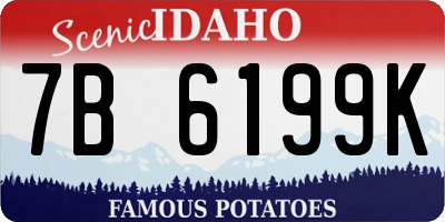 ID license plate 7B6199K
