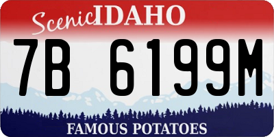 ID license plate 7B6199M