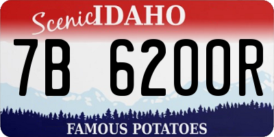 ID license plate 7B6200R