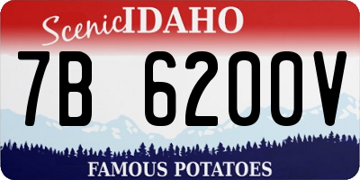 ID license plate 7B6200V