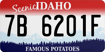 ID license plate 7B6201F