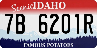 ID license plate 7B6201R