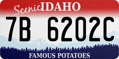 ID license plate 7B6202C