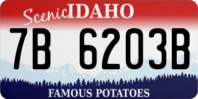ID license plate 7B6203B