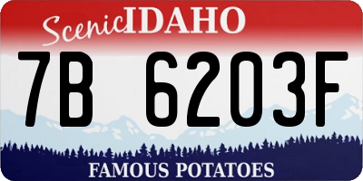 ID license plate 7B6203F