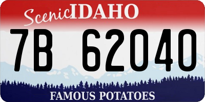 ID license plate 7B6204O