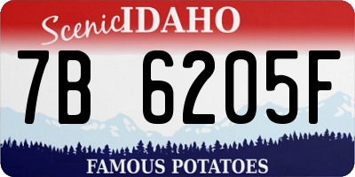 ID license plate 7B6205F