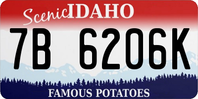 ID license plate 7B6206K