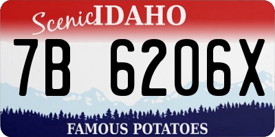 ID license plate 7B6206X
