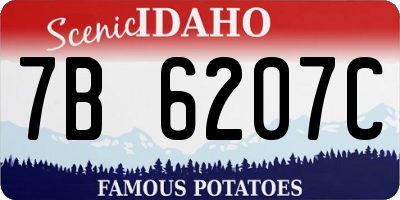 ID license plate 7B6207C