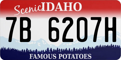 ID license plate 7B6207H