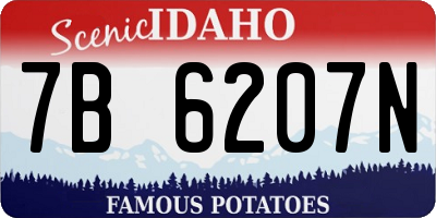 ID license plate 7B6207N