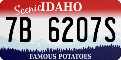 ID license plate 7B6207S