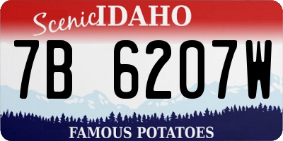 ID license plate 7B6207W