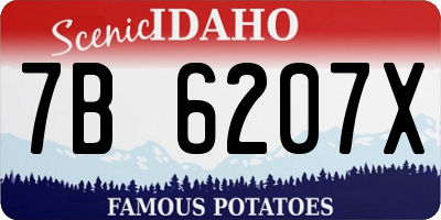 ID license plate 7B6207X